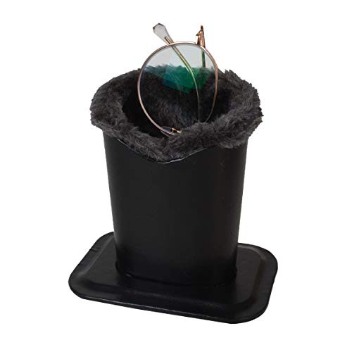 Image of Pack of 2 Soft Plush Lined Eyeglasses Holder Stand Protective Glasses Holder Stand