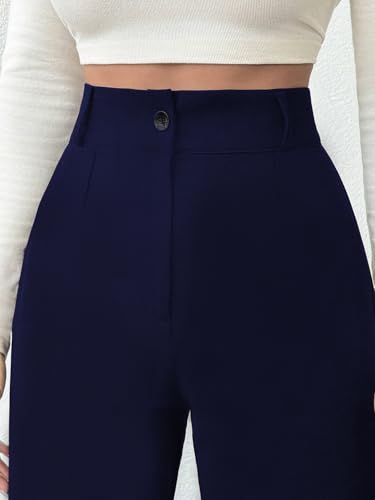 Image of Toochki Trousers for Woman Pants Women's Formal Office Korean | Black Track Pant | Straight | Cotton Spandex Stretchable Trouser | High-Waisted Bottom Wear