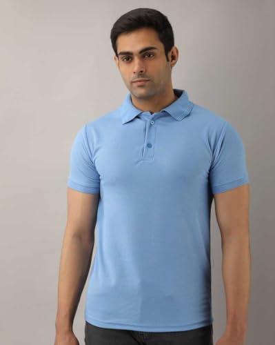 Image of INKKR Men's Polo Neck Half Sleeve Solid T-Shirts