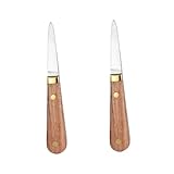 TOPBATHY 2St Austernmesser Austernschneider mit Holzgriff Austernschäler-Werkzeug Kekse Korkenzieher praktischer Austernschäler Edelstahl gemütlich Venusmuscheln Rostfreier Stahl Cutter