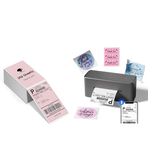 Image of Phomemo 241BT Bluetooth Shipping Label Printer & 250Pcs 4x6 Thermal Labels, 4X6 Wireless Thermal Printer for Samll Business, Label Printers for Shipping Package, Compatible with iPhone, Android