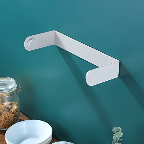 Image of ZUNTO Paper Towel Holder Under Cabinet - Paper Towel Rack for Kitchen, Adhesive Paper Towel Holder SUS304 Stainless Steel(White)