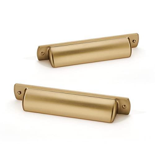 khtumeware 15 Pack 3" Drawer Pulls Champagne Bronze Cabinet Cup Pulls Kitchen Hardware Cabinet Handles Drawer Handles Knobs 3 inch Hole Center by khtumeware - Used condition - US$22.23