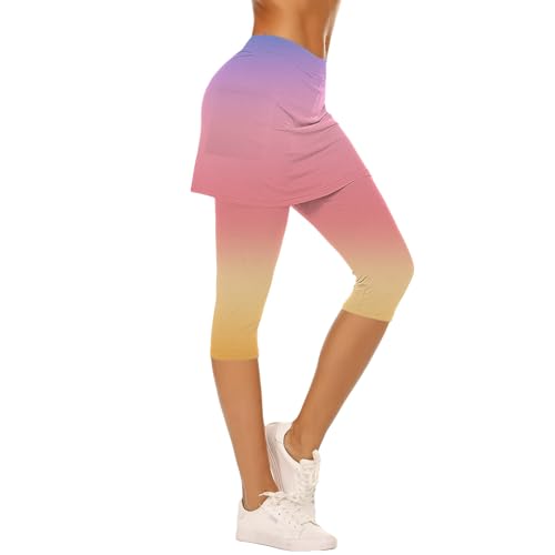 Pantalones deportivos de colores para mujer, cintura alta, pantalones de yoga con faldas, pantalones de chándal informales, holgados, pantalones casuales, pantalones de ocio, cintura elástica