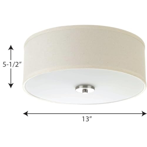 Image of Progress Lighting P3713-09 Inspire Two-Light Flush Mount, Brushed Nickel