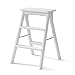 SHU Ladder in Legno Massiccio di Sgabello Cucina Alta Sgabello Abbottonato Sgabello da Bar Multifunzionale Sgabello a Pedale a 3 Fasi (Color : C)