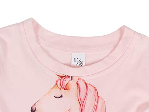 Eledobby Vestido de Princesa Meninas Unicórnio Saia Cor Net Gaze Tutu Saia Vestido de Manga Curta co