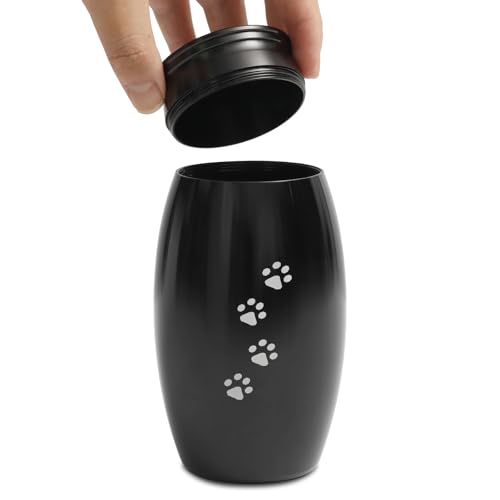 Image of Pet Memorial Gift for Loss of Dog or Cat, Memorial Urn for Ashes | 5.5 inches Small & Medium Aluminum Cremation Urn for Pet Ashes,Pet Urn for Fur, Hair, Whiskers or Ashes(25 lbs Capacity)