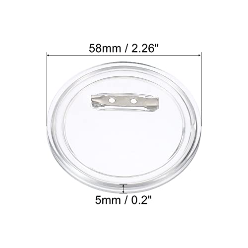 PATIKIL 1.72inch Acrylic Button Pin Badge, 10 Set Round Pin Blank Buttons Badges Kit for Craft Supplies DIY Badges, Clear - Image 2