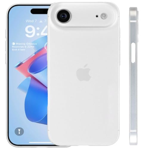 3P SPACE Super Sottile Custodia per iPhone, 0.3mm Ultra Slim Light Matte Cover Semi rigida Posteriore per iPhone, Minamal Design (iPhone 17 Air Trasparente)