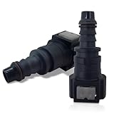 jokormo 2 PCS Automobile Fuel Line Quick Connector, OD 9.49-ID8 Nylon Straight Oil Pump Quick Plug Urea Connector with Seal Ring, Fuel Line Repair Kit, Suitable for 9.49 Male Connector (Black)