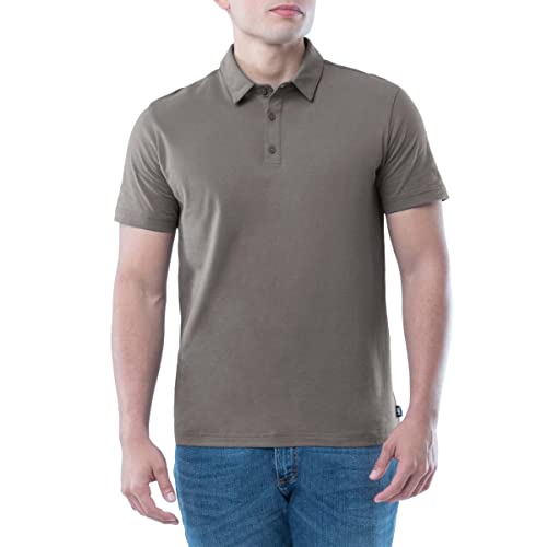 Lee Herren Kurzärmeliges Polo-T-Shirt aus weicher gewaschener Baumwolle Polohemd, Smoked Pearl, Klein