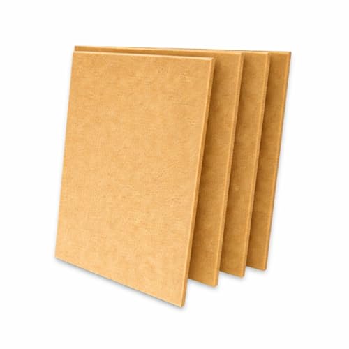 Image of MMT Acoustix Premium Felt Acoustic Panels for Offices, Bedrooms & Studios Sustainable PET Felt Panels for Echo Reduction & Sound Absorption 4x2 Ft, 9mm Thick Camel - Pack of 4