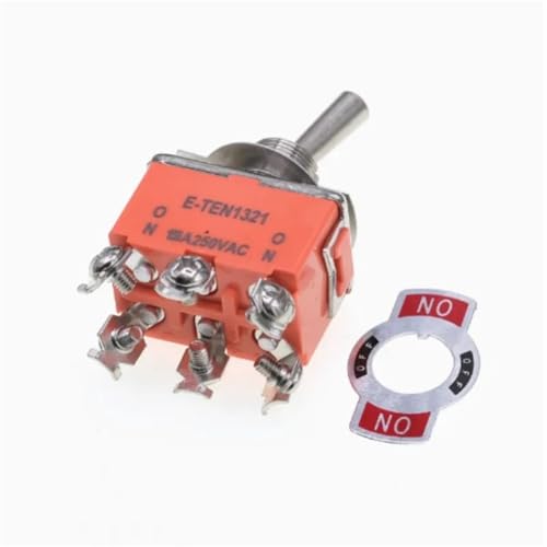 Interrupteur à bascule DPDT 250V 15A E-TEN1321 haute performance 5pcs