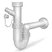 Siphonly - Sifone per lavello da cucina, 1 ½", diametro di 40 mm, sifone a tubo, sifone con attacco per apparecchio singolo, set di scarico per lavello da cucina