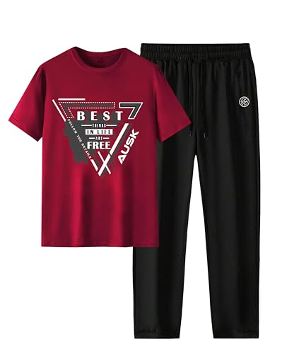 Image of AUSK Men Casual Summer wear Co-ords set of T-shirt & Trakpant