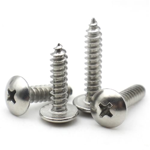 20-5個 M3 M4 M5 M6 304 ステンレススチール セルフタッピング木ネジ クロス丸頭トラスマッシュルームドライブネジ 家具用(14mm,M3 (20pcs))