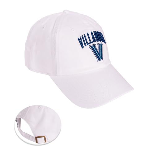 Desert Cactus Villanova University Baseball Hat VU Wildcats Brimmed Embroidered Hats Cap Adjustable Cloth Strap Adult (Style F1) White