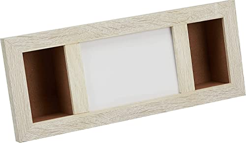 丸和貿易 ダブルボックスフレーム 横 オフホワイト 29.4×5.5×11.6cm 400893802