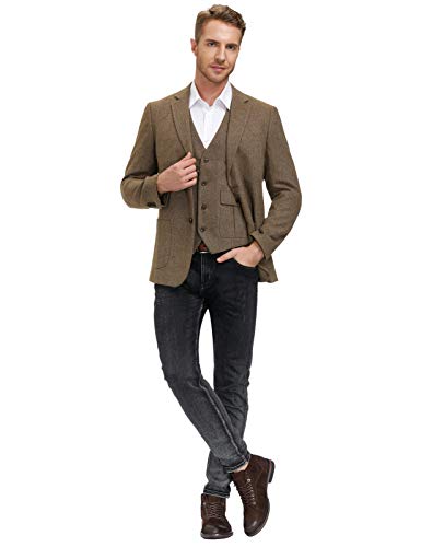 PJ PAUL JONES Men's Herringbone Tweed Blazer British Wool Blend Sport Coat Jacket4
