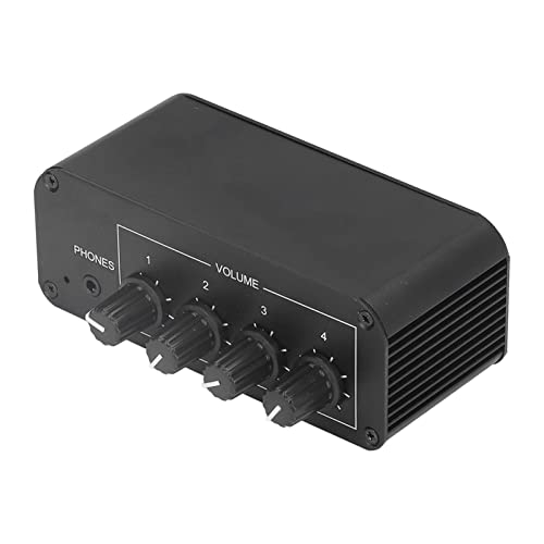 Stereo Sound Mixer,4 Channel Headphones Amplifier Input and Output,Mini Stereo Mixer with Separate...
