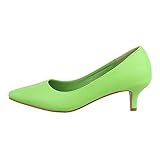  Ital Design Damenschuhe Pumps Klassische Pumps, YU-172-, Kunstleder, Neongrün, Gr. 37