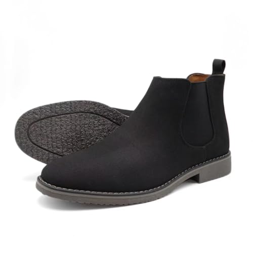 Image of Finishing & Sewing Men's Chelsea Boots, Smart Casual Slip On Ankle Boots