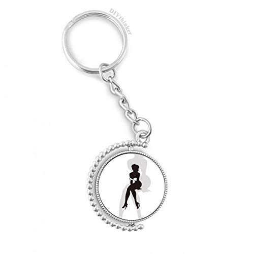 Porte-clés rotatif belle femme DIYthinker avec anneau de 1,2 x 3,5 pouces