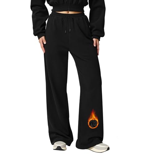 Neteson Pantalon Chandal Mujer Invierno Termico Pantalones Forro Polar Deportivos Pantalon Jogger Cálidos con Bolsillos Casual Sweatpants para Deporte Jogging Fitness Gimnasio Correr