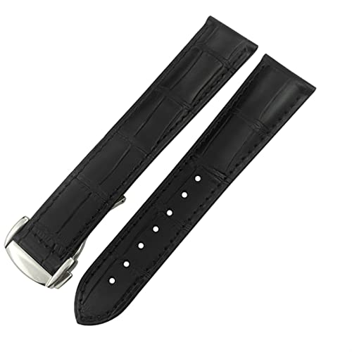 Bracelet de montre en cuir véritable anti-irritation Omega Seamaster