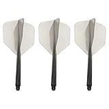 PATIKIL 一体型ダーツシャフトとフライト 3個 2BA 耐久性 プラスチック ダーツフライトセット グレー