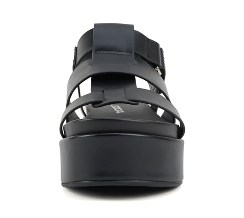 Soda “Amenda” ~ Women Round Toe Fisherman Platform Low Heel Wedge Sandal with Adjustable Ankle Strap3