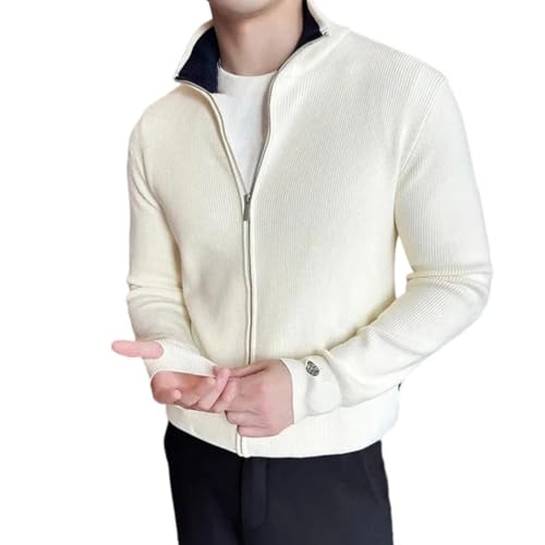 Fermeture éclair pour homme Kelsiop cardigan tricoté col montant chic