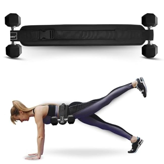Hip Thrust Belt for Dumbbells - Adjustable Exercise Glute Bridge & Booty Boost Belt for Hip Thrusts, Glute Trainer Dumbbell Strap for Home & Gym Workouts