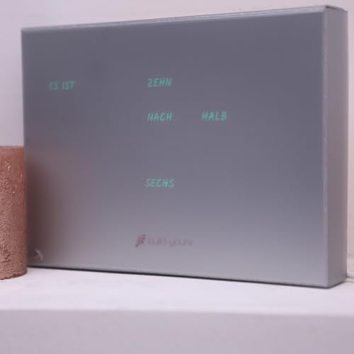 build-yours BoxClock Plain Gray Digitale Tischuhr mit LED-Anzeige WLAN und verstellbarem Ständer Schlanke Uhr für Büro Zuhause und Moderne Einrichtung