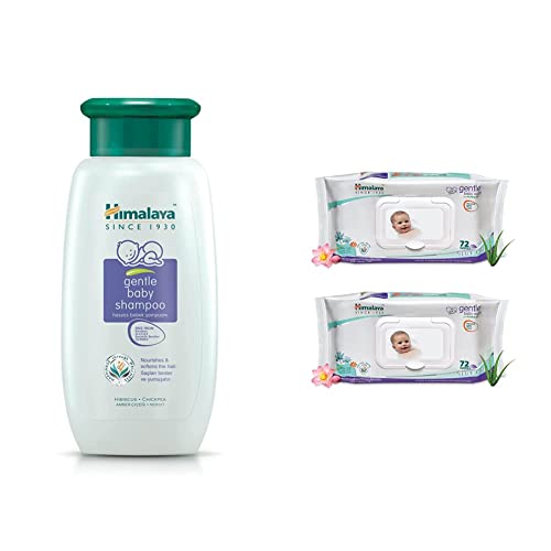 Image of Himalaya Baby Shampoo (400 ml) and Gentle Wipes (72 Napkins of 2 Packs) Combo