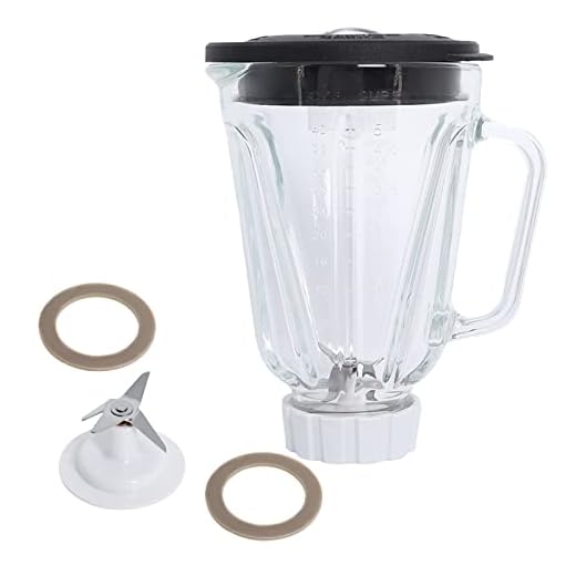 Replacement Parts for Hamilton Beach Blender with 5 Cups Glass Jar, Blender Blade, Base Bottom Cap and 2pcs Rubber O Ring Sealing Gaskets (40 OZ)