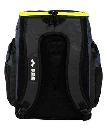 Image of ARENA Spiky III Backpack 45 Swimming Athlete Sports Gym Rucksack Large Training Gear Equipment Swim Bag for Men and Women, 45 Liters, Navy /Neon Yellow
