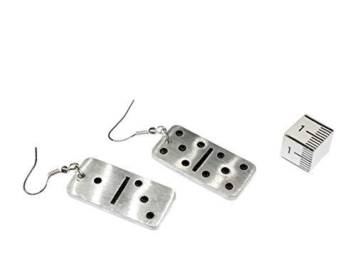 Aretes de Domino en Plata y Aluminio miniatura 3