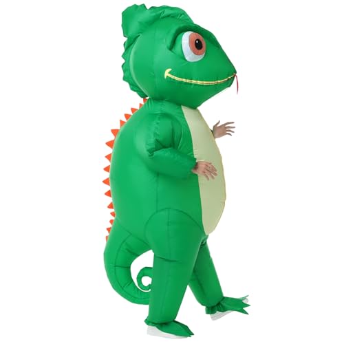 Costume gonflable lézard adulte combinaison complète caméléon rigolo