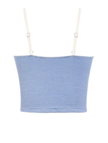 seamoly Vintage Gingham Lace Up Side Hipster Tankini Bottom2