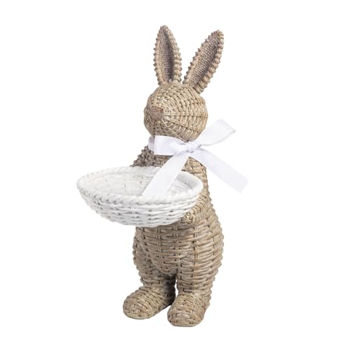 Mud Pie Easter Woven Resin Bunny Tray Sitter