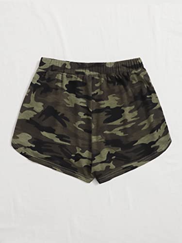 Avanova Women's Camo Shorts Elastic Waist Casual Yoga Running Workout Active Shorts Camo Green X-Large #TOP1