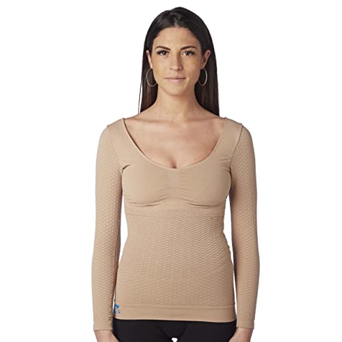 CzSalus Flat Knit K1 Long-Sleeved Women Compression Vest to Alleviate The discomforts of Lipoedema, Lymphoedema