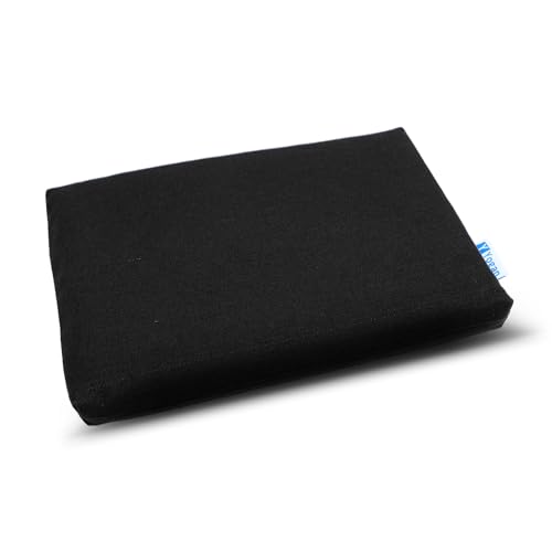 Yogan Cuscino per la testa per yoga/pilates | Rivestimento esterno in cotone biologico (rimovibile e lavabile) | Fodera interna con imbottitura in fibra riciclata | 30 x 20 x 2,5 cm (nero corvino)