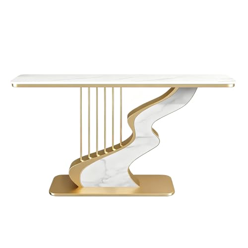 JCWGLY Mesa Consola Consolas Modernas para Recibidores, Mesas De Sofá Estrechas para Pasillos, Salas De Estar Y Dormitorios, Decoración del Hogar, Fácil Montaje(Gold 1,100cm/39.4in)