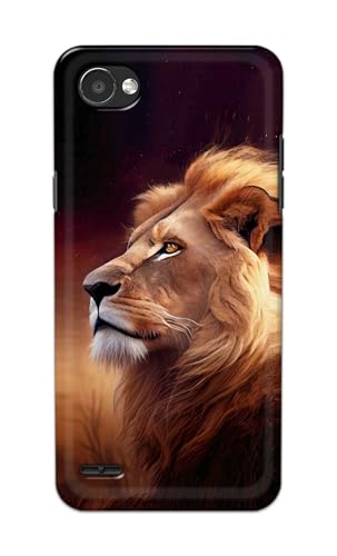 Image of Printed Hard Back Cover for LG Q6 | LG Q6 Plus Back Cover (Lion Design -K1) -190724(DP)