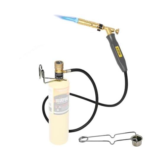 BLUEFIRE MRAS-8210 Super Jumbo Turbo Flame Propane Gas Welding Torch with 5' Hose Fuel by MAPP MAP Pro Propane Great High Intensity Nozzle Head for Soldering Brazing Large Dia Copper Pipe
