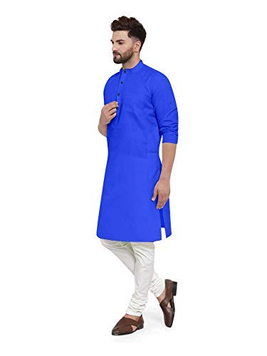 kirtida designer Premium Cotton Men's Ethnic Kurta 17 Colours (XX-Large, Blue)-picture-41