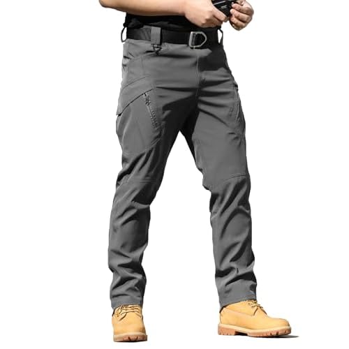 AUTIWITUA Men’s Tactical Cargo Pants Water Resistant Lightweight Hiking Pants Outdoor Work Pants with Multi Pockets(No Belt)